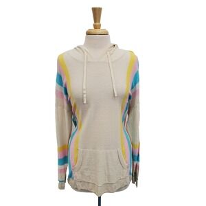 Torrid Beige Pastel Stripe Hoodie Sweater‎ 0/12 (L) Long Sleeve Kangaroo Pocket